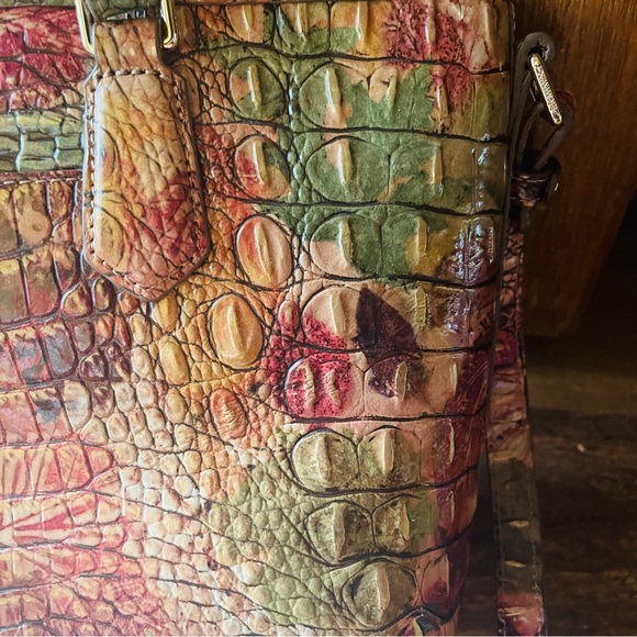 🍂VIVID BRAHMIN MINI ASHER FALL FOLIAGE CROC EMBOSSED LEATHER MELBOURNE! - Picture 13 of 16